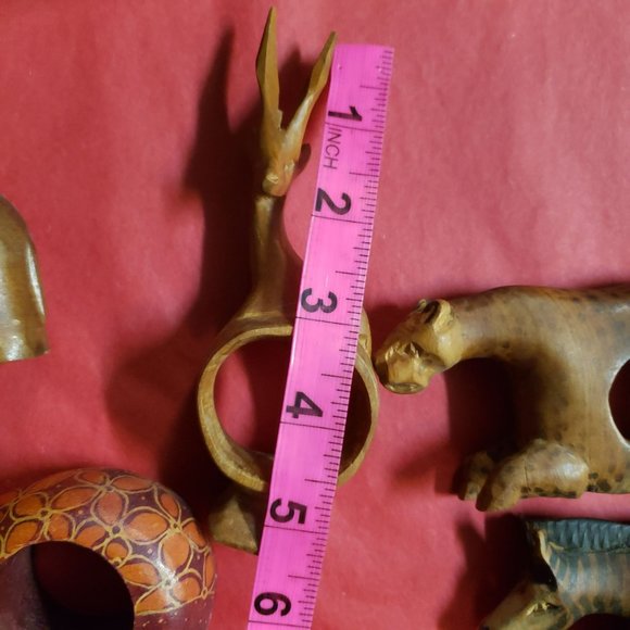 1980s Wood African Elephant + Rhino + multiple Animals From Kenya Africa Hand Ca - Picture 3 of 16